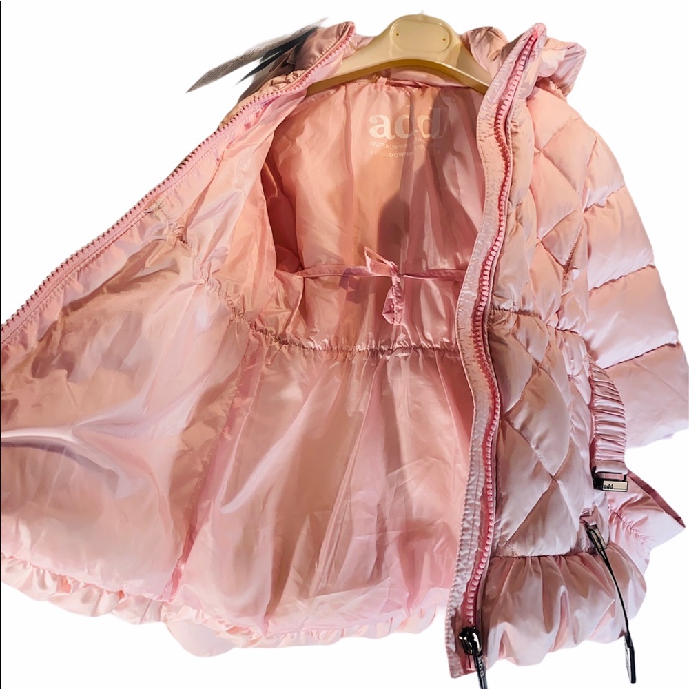 ADD DOWN*Light Pink Hooded w/Mitts Coat*9 Mo. $425 - Picture 9 of 10
